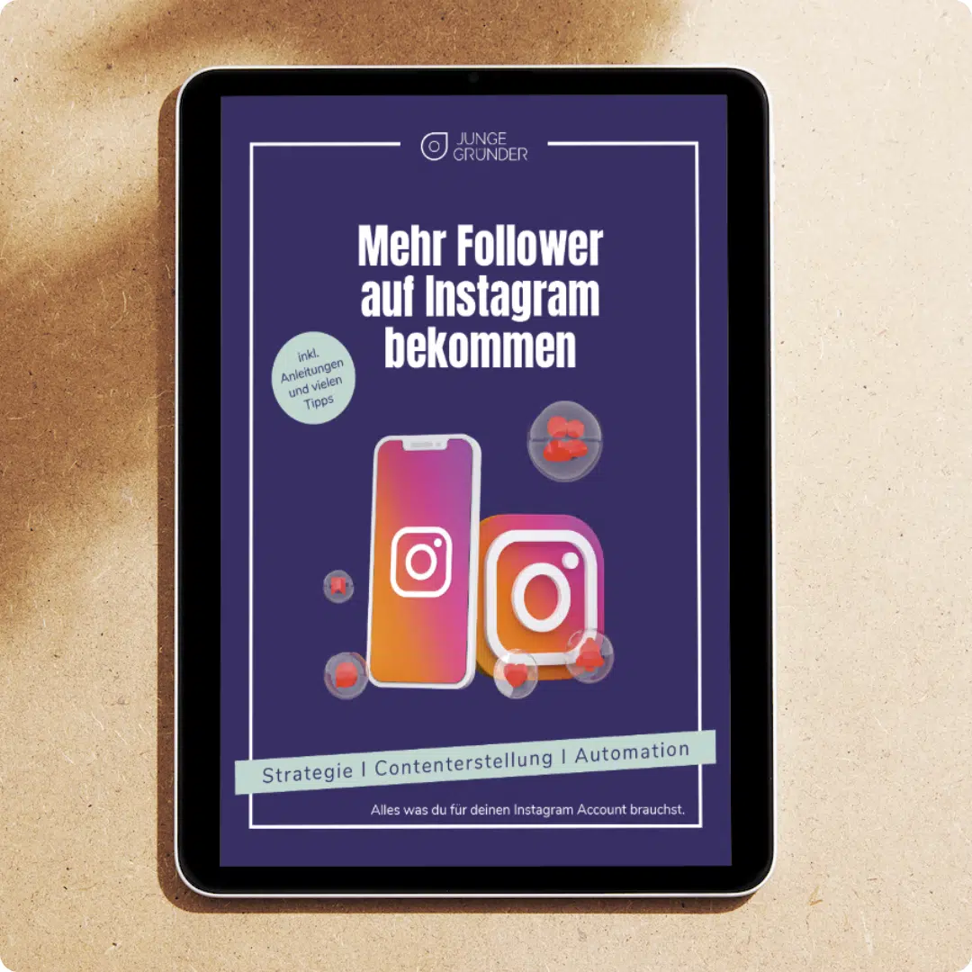 Junge Gründer Instagram E-Book Bild