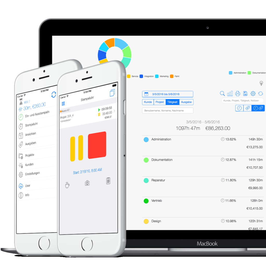 Zeiterfassung TimeTrack und Lexware Office